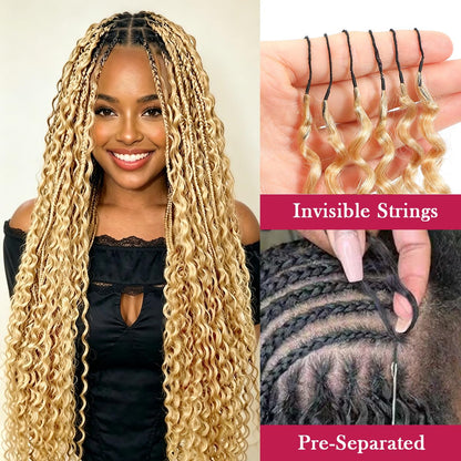 14 Inch 100g Deep WaterWave Pre SeparatedHuman Hair KnotlessCrochet Hair NaturalBlack