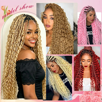 14 Inch 100g Deep WaterWave Pre SeparatedHuman Hair KnotlessCrochet Hair NaturalBlack