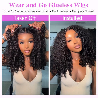 Liqusee 13x4 HD LaceFront Burmese CurlyHuman Hair Wig 20 Inch250% Density GluelessWear and Go