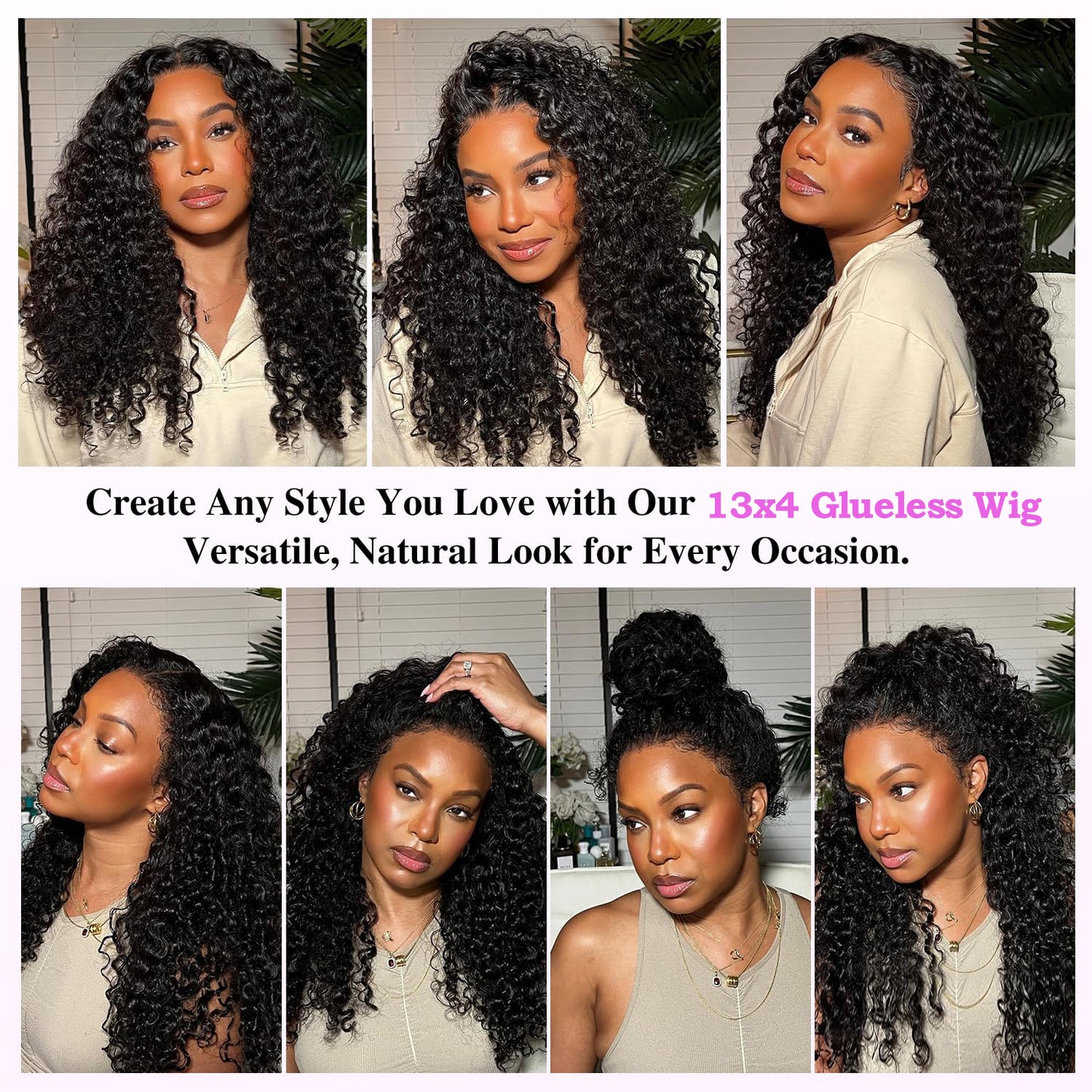 Liqusee 13x4 HD LaceFront Burmese CurlyHuman Hair Wig 20 Inch250% Density GluelessWear and Go