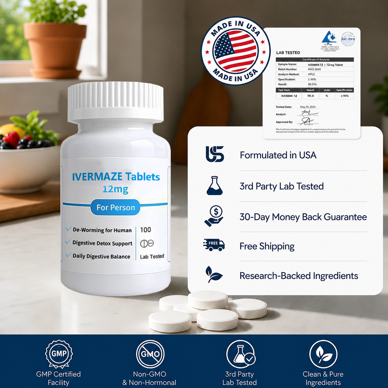 Ivermk 12 mg 100 tablets